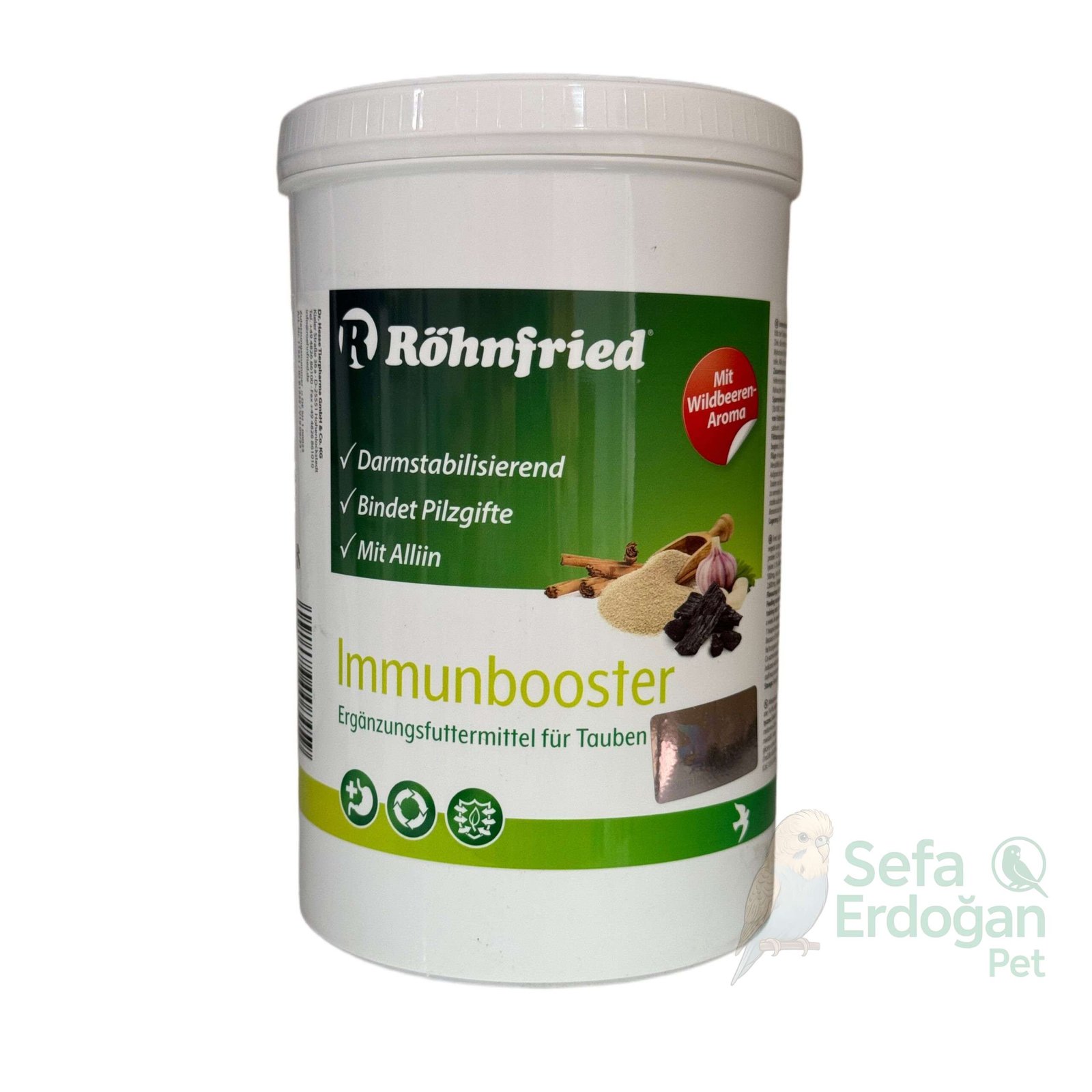 Bağırsak sağlığını destekleyen Immunbooster, mantar toksinlerini bağlayarak kuşların bağışıklığını güç...