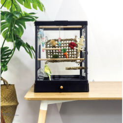 Kırılmaz Temperli Camlı Yeni Nesil Profesyonel Kuş Kafesi